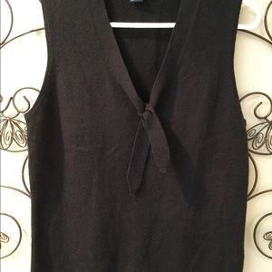 Ann Taylor Sweater 100% Cashmere Black Sleeveless